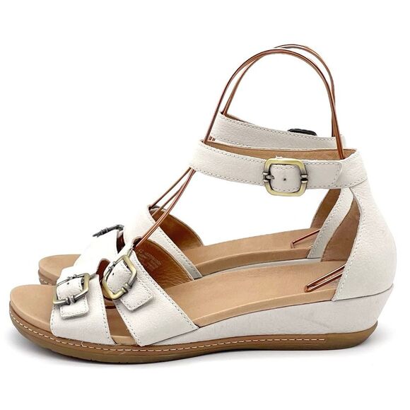 Dansko Astrid Sandals Textured Ivory Nubuck Leather Comfort Shoe Size 42 | 11.5 - Picture 1 of 16